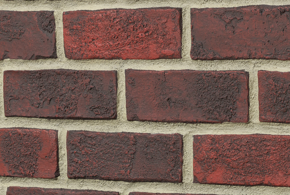 Rustic Brick Interlock - Dark Red Gray Grout
